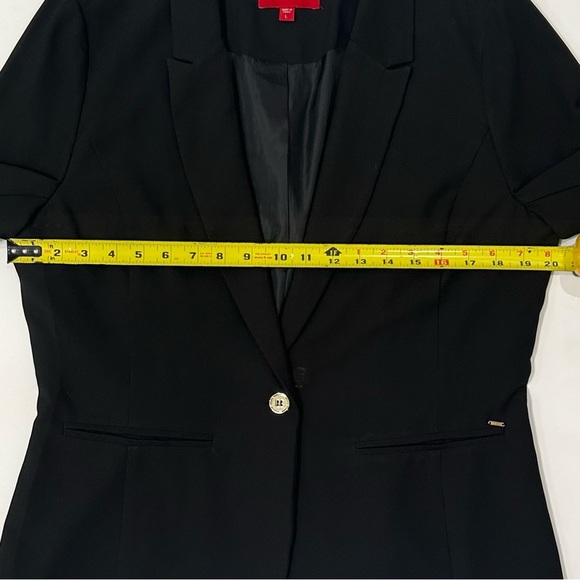 Guess Black Blazer L – Classic Workwear Jacket Gold Button Formal Office Chic - Picture 11 of 12